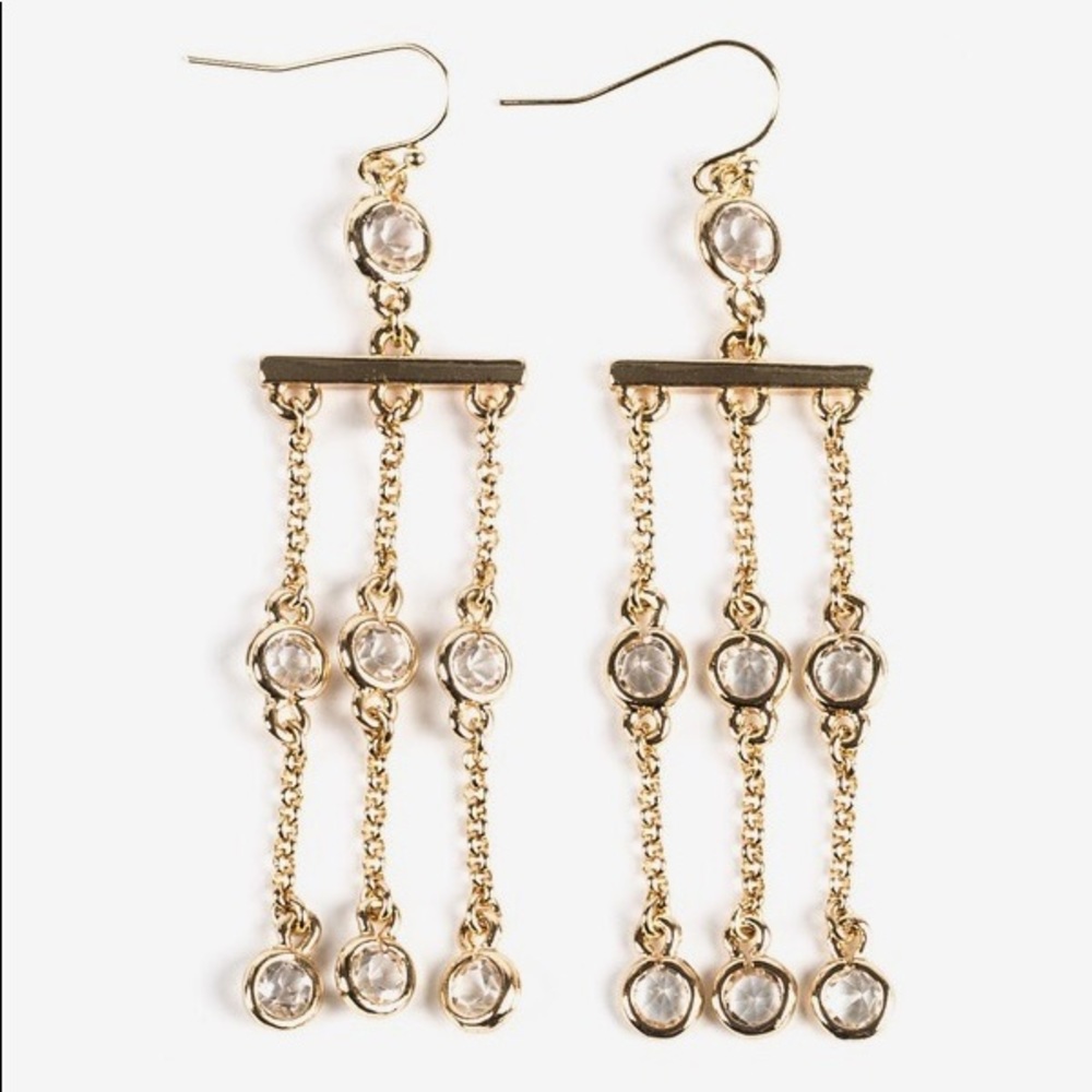 Gold Strand Drop Earrings